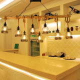 Hang-It-Out Farmhouse Pendant Lamp - Bottle Shaped Cage Design With Wood & Metal For Restaurants 8 /