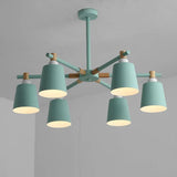 Hanging Nordic Metal Bedroom Chandelier With Wooden Joint - Horn Shade Ceiling Light Fixture 6 /