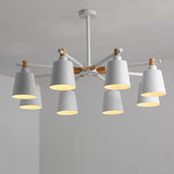 Hanging Nordic Metal Bedroom Chandelier With Wooden Joint - Horn Shade Ceiling Light Fixture 8 /
