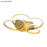 Heart Led Flush Mount Ceiling Fixture For Kid’s Room - Nordic Acrylic In White/Pink/Gold 19.5’