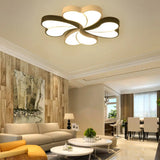 Heart-Shaped Black & White Ceiling Lamp - Modern Acrylic Flush Mount Light In Warm/White