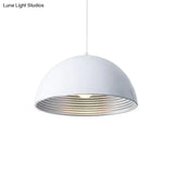 Hemisphere Industrial Metal Pendant - 1 Light Down Lighting For Dining Room Suspension