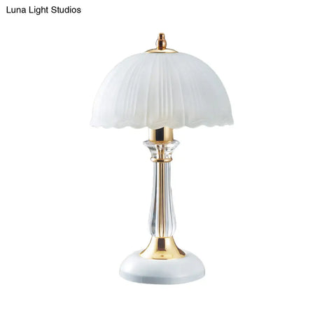 Hemisphere White Glass Task Lamp For Contemporary Living Room Reading - 1 Bulb Lighting