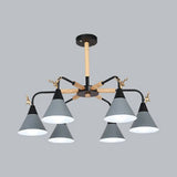 Horn-Shaped Macaroon Pendant Light - Metal Hanging Lamp For Bedroom Grey