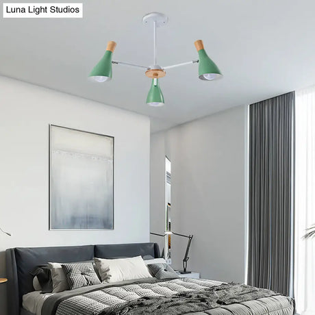 Horn-Shaped Metal Macaroon Chandelier: Ideal Kindergarten Hanging Pendant Fixture