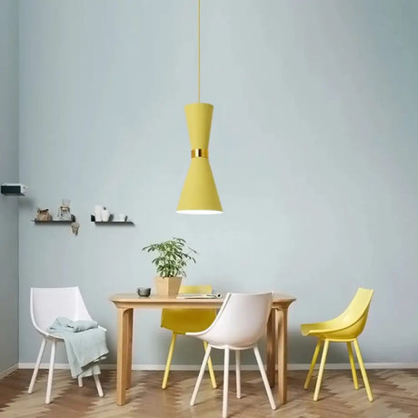 Hourglass Ceiling Hang Fixture - Contemporary Metal Pendant Light For Dining Room Down Lighting