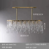Icicle Nordic All Copper Modern Luxury Crystal Rectangular Chandelier L90 X H37Cm / 6-10W
