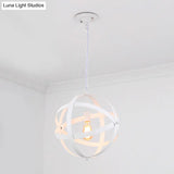 Industrial 1 Light Spherical Metal Pendant Lamp In Gold/Aged Silver - Ideal For Dining Tables &