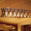 Industrial 6-Light Metal Cross Pendant Light With Weathered Copper Finish For Dining Rooms