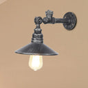 Industrial Black/Bronze/Antique Brass Metal Wall Sconce Light Fixture For Bedroom - Wide Flared