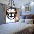 Industrial Black Metal Chandelier With 4 Heads And Cage Shade For Living Room Ceiling - Global