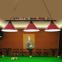 Industrial Conical Metal Billiard Lamp With Country Club Island Light & Rolled Edge 3 / Red Straight