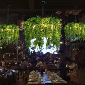 Industrial Green Plant Design Metal Chandelier Light Fixture - 5 Lights 21.5’/25.5’ Wide / 21.5’