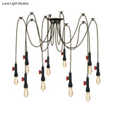 Industrial Metal Pendant Lamp With Valve And Pipe Design - Black 2/3 Lights Kitchen Ceiling Fixture
