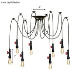 Industrial Metal Pendant Lamp With Valve And Pipe Design - Black 2/3 Lights Kitchen Ceiling Fixture