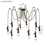 Industrial Metal Pendant Lamp With Valve And Pipe Design - Black 2/3 Lights Kitchen Ceiling Fixture