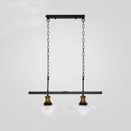 Industrial Metal Pendant Light Fixture For Kitchen Island With White Cone Shades And Chains (2 Or
