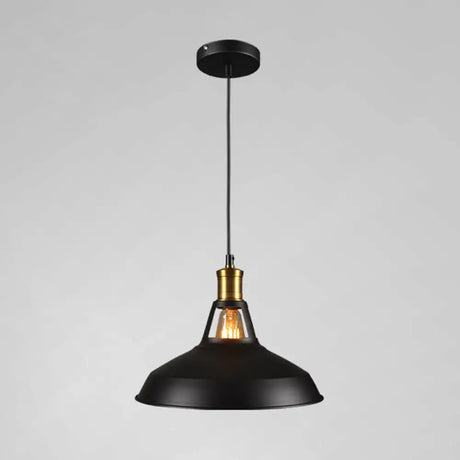 Industrial Metal Pendant Light Kit For Shaded Restaurant - Stylish Hanging Fixture Black / 8’