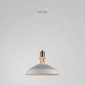 Industrial Metal Pendant Light Kit For Shaded Restaurant - Stylish Hanging Fixture White / 8’