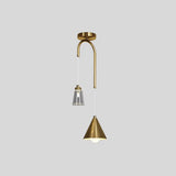 Industrial Mini Pendant Ceiling Light – Modern Metal Cone Hanging Lamp For Dining Room Brass