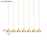 Industrial Multi-Hanging Pendant Lamp With Gold Dome Shade - 3/5/7 Lights For Restaurant Lighting