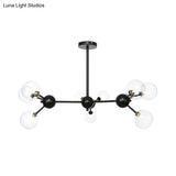 Industrial Orb Chandelier Lamp With Sputnik Design Amber/Clear/Smoke Gray Glass 3/9/12 Lights