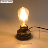 Industrial Pipe Style Night Light Table Lamp Wrought Iron Accent In Bronze