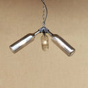 Industrial Rustic 3-Head Hanging Lamp With Pipe Design - Smoke Gray/Clear Glass Chandelier Lighting