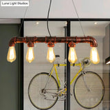 Industrial Rustic Water Pipe Island Chandelier Light Fixture