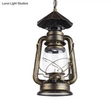 Industrial Single Light Pendant With Clear Glass And Vintage Finish For Indoor Use
