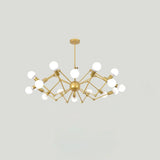 Industrial Spider Chandelier With Open Bulb Design For Clothing Shops 16 / Gold