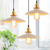 Industrial Style Bowl Pendant Lamp 10’/12.5’ Wide - 1 Light Metal Hanging In Black/White/Red