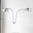 Industrial Style Double Domed Metal Wall Sconce - 2-Light Bedroom Fixture With Flexible Arm