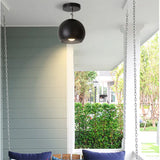Industrial - Style Metal Ceiling Light With Adjustable Mounting - Black Finish
