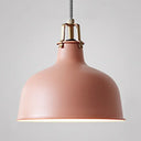 Industrial Style Metal Pendant Light With Adjustable Cord - 1-Light 8.5’/13’ Width Domed