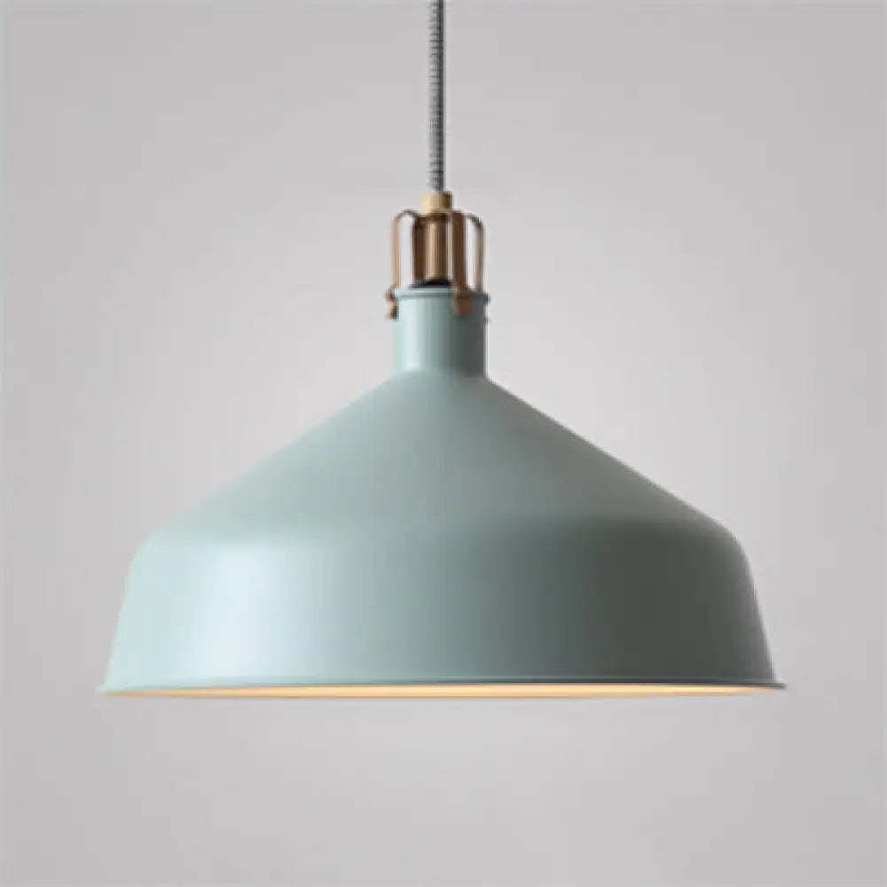 Industrial Style Metal Pendant Light With Adjustable Cord - 1-Light 8.5’/13’ Width Domed