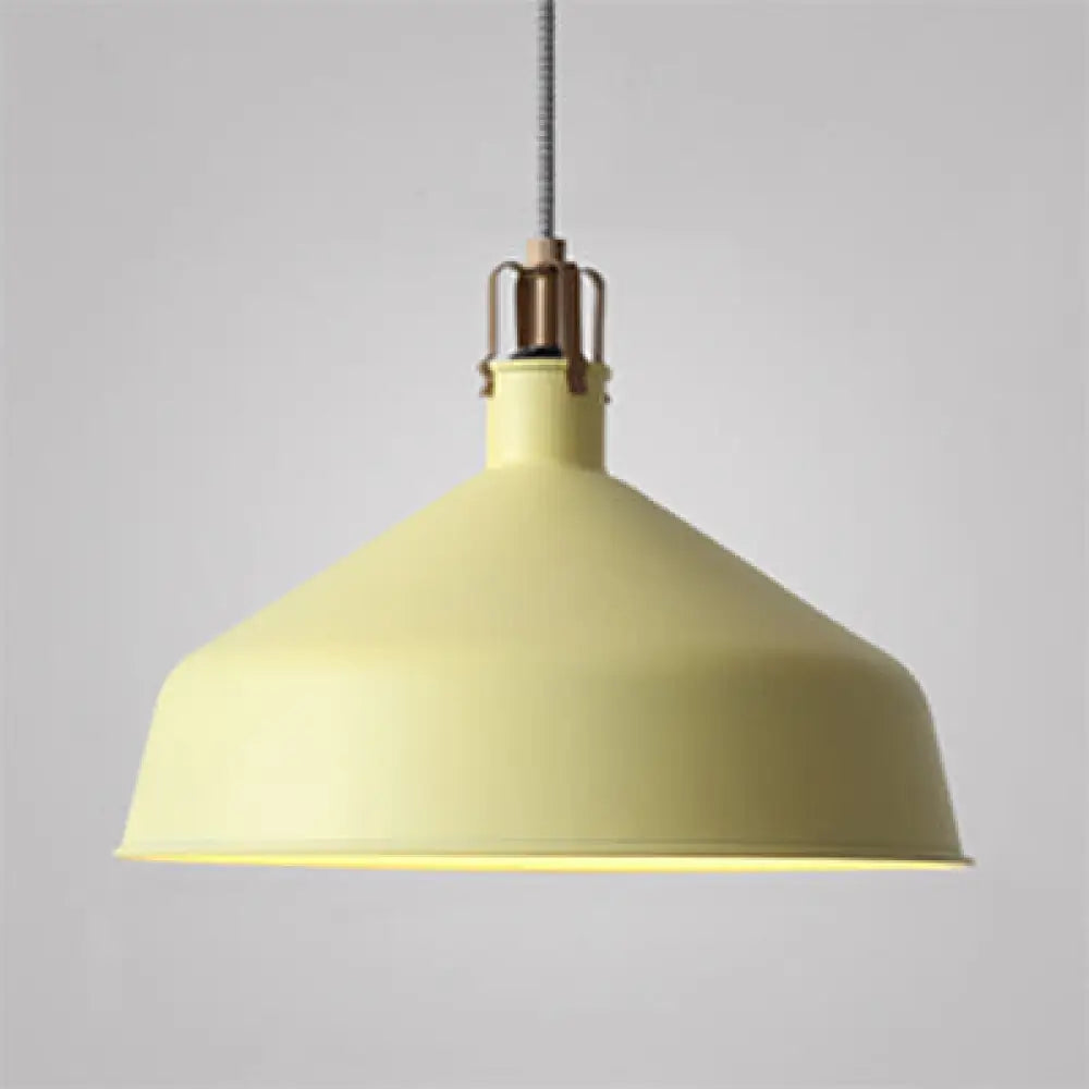 Industrial Style Metal Pendant Light With Adjustable Cord - 1-Light 8.5’/13’ Width Domed