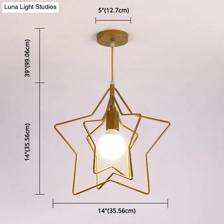 Industrial Style Metal Wire Cage Pendant Light Fixture For Foyer