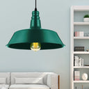 Industrial Style Metallic Pendant Lighting - 10’/14’ Wide Barn Living Room 1 Bulb Red/Green