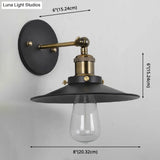 Industrial Vintage Single Light Sconce With Flared Metal Shade - Wall Lamp For Bars