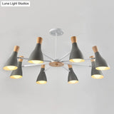 Iron Bias-Cut Bottle Chandelier - Macaron Style Pendant Light For Living Room