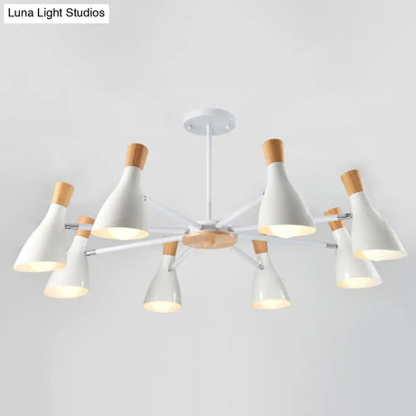 Iron Bias-Cut Bottle Chandelier - Macaron Style Pendant Light For Living Room