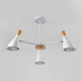 Iron Bias-Cut Bottle Chandelier - Macaron Style Pendant Light For Living Room 3 / White