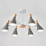 Iron Bias-Cut Bottle Chandelier - Macaron Style Pendant Light For Living Room 6 / Grey