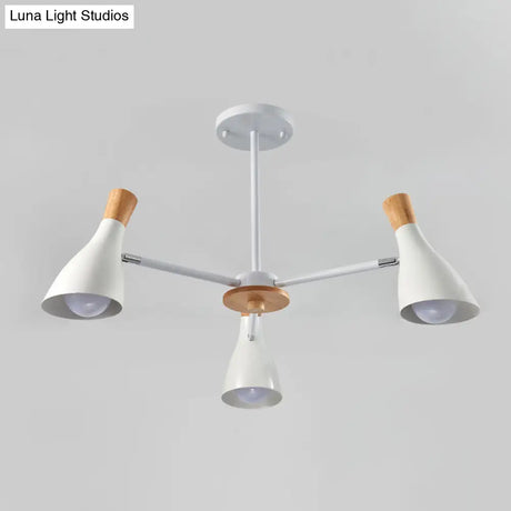 Iron Bias-Cut Bottle Chandelier - Macaron Style Pendant Light For Living Room
