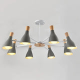 Iron Bias-Cut Bottle Chandelier - Macaron Style Pendant Light For Living Room 8 / Grey