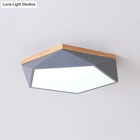 Iron Flush Mount Led Ceiling Lamp With Modernist Design - 16.5’/20.5’ Width