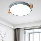 Iron Flush Mount Led Light Fixture In Grey - Simple Circular Design Multiple Size Options For