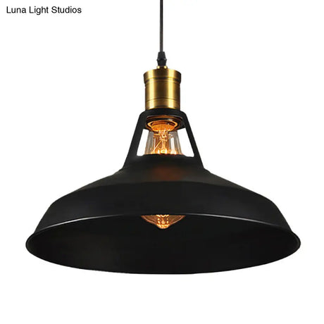 Iron Hanging Pendant Light Fixture For Restaurants - Single Ceiling Pot Cover Lamp