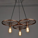 Iron Rustic Chandelier With 3/6 Hanging Lamps For Dining Room Suspension 3 / Rust